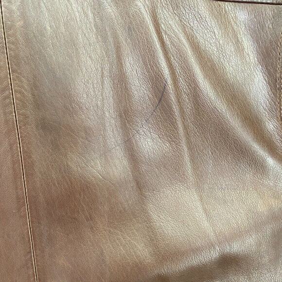 Cremieux Lambskin Jacket Mens Large Brown Bomber Flight Zip Bib Double Collar - Picture 15 of 16